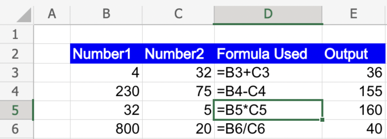 How to do Basic Math in Excel LiveFlow